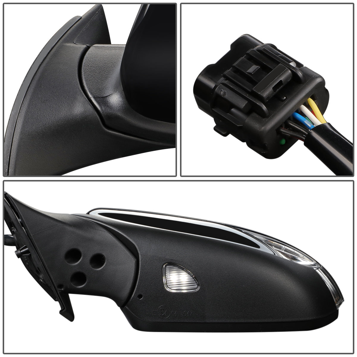 RETROVISOR MIRROR - OEM - 14-16 KIA FORTE, FORTE KOUP - POWERED - HEATED - W/ SIGNAL LIGHT - W/ PUDDLE LIGHT - POWER FOLDING - BLACK MATERIAL - LEFT