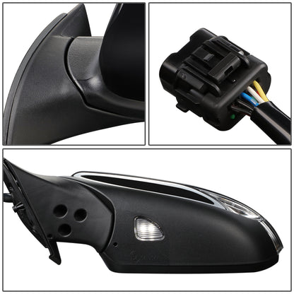 RETROVISOR MIRROR - OEM - 14-16 KIA FORTE, FORTE KOUP - POWERED - HEATED - W/ SIGNAL LIGHT - W/ PUDDLE LIGHT - POWER FOLDING - BLACK MATERIAL - LEFT