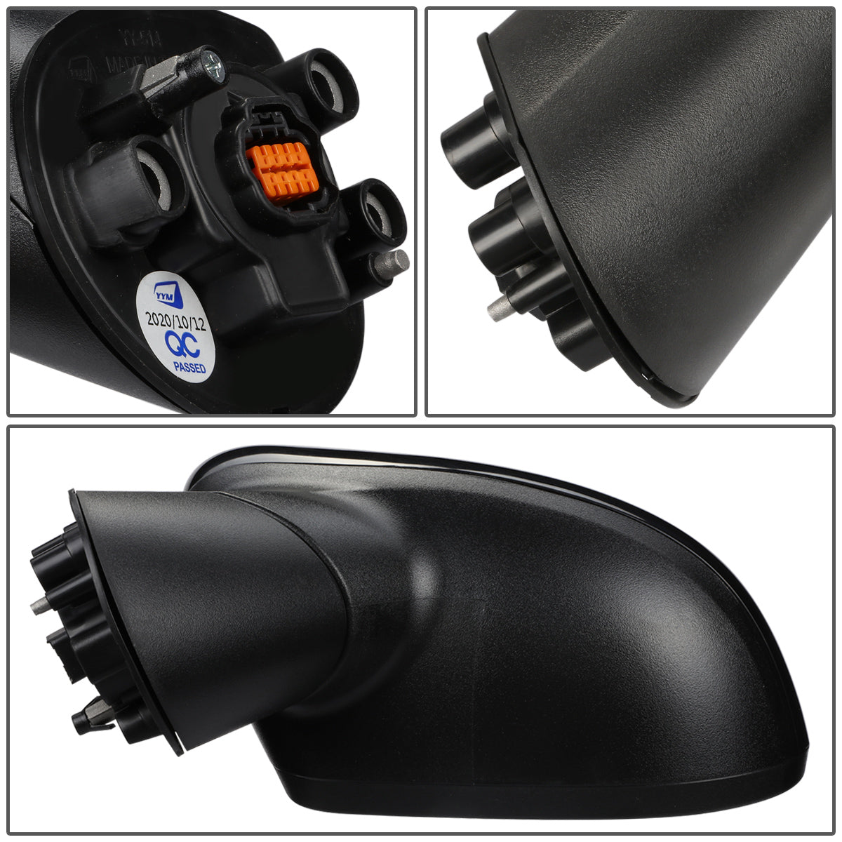 RETROVISOR MIRROR - OEM - 12-15 KIA RIO - POWERED - HEATED - FOLDING - BLACK MATERIAL - LEFT