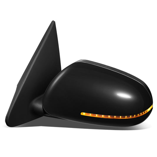 RETROVISOR MIRROR - OEM - 10-13 KIA FORTE, FORTE KOUP - POWERED - HEATED - W/ SIGNAL LIGHT - POWER FOLDING - BLACK MATERIAL - LEFT