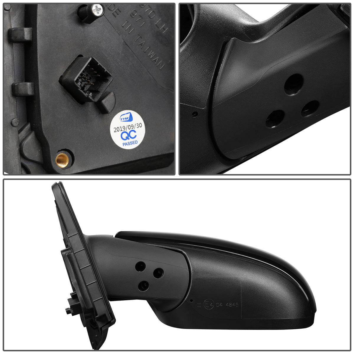 RETROVISOR MIRROR - OEM - 10-13 KIA FORTE, FORTE KOUP - POWERED - HEATED - W/ SIGNAL LIGHT - POWER FOLDING - BLACK MATERIAL - LEFT