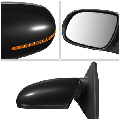 RETROVISOR MIRROR - OEM - 10-13 KIA FORTE, FORTE KOUP - POWERED - HEATED - W/ SIGNAL LIGHT - POWER FOLDING - BLACK MATERIAL - LEFT