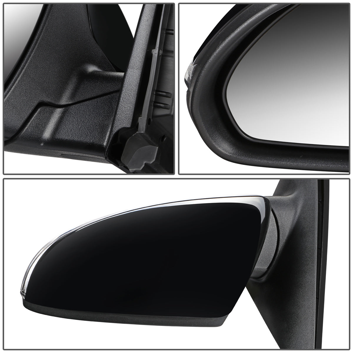 RETROVISOR MIRROR - OEM - 11-15 KIA OPTIMA - POWERED - W/ SIGNAL LIGHT - FOLDING - BLACK MATERIAL - LEFT