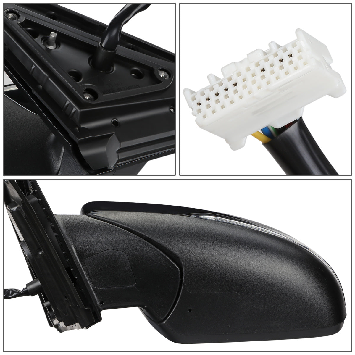 RETROVISOR MIRROR - OEM - 11-15 KIA OPTIMA - POWERED - HEATED - W/ SIGNAL LIGHT - POWER FOLDING - BLACK MATERIAL - LEFT