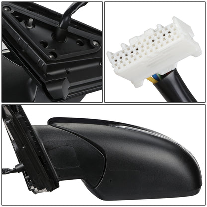 RETROVISOR MIRROR - OEM - 11-15 KIA OPTIMA - POWERED - HEATED - W/ SIGNAL LIGHT - POWER FOLDING - BLACK MATERIAL - LEFT