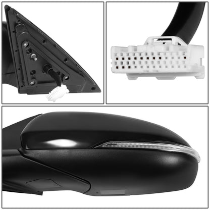 RETROVISOR MIRROR - OE STYLE - KIA OPTIMA 16-18 - WITH POWER FOLD WITH HEATED GLASS WITH MEMORY - WITHOUT HYBRID - DRIVER SIDE - PAINT TO MATCH - BLACK