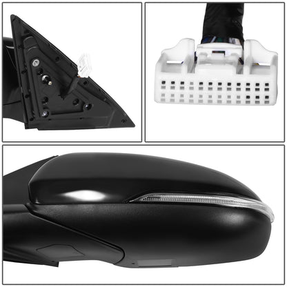 RETROVISOR MIRROR - OE STYLE - KIA OPTIMA 2016-2020 - WITH POWER FOLD WITH HEATED GLASS WITH MEMORY WITH BLIND SPOT - WITHOUT HYBRID - DRIVER LEFT SIDE - BLACK