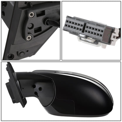 RETROVISOR MIRROR - OEM - 14-15 KIA SORENTO - POWERED - HEATED - W/ SIGNAL LIGHT - POWER FOLDING - BLACK MATERIAL - LEFT