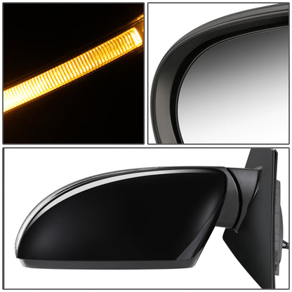 RETROVISOR MIRROR - OEM - 14-15 KIA SORENTO - POWERED - HEATED - W/ SIGNAL LIGHT - POWER FOLDING - BLACK MATERIAL - LEFT