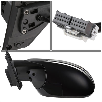 RETROVISOR MIRROR - OEM - 14-15 KIA SORENTO - POWERED - HEATED - W/ SIGNAL LIGHT - W/ MEMORY - W/ BSD - POWER FOLDING - BLACK MATERIAL - LEFT