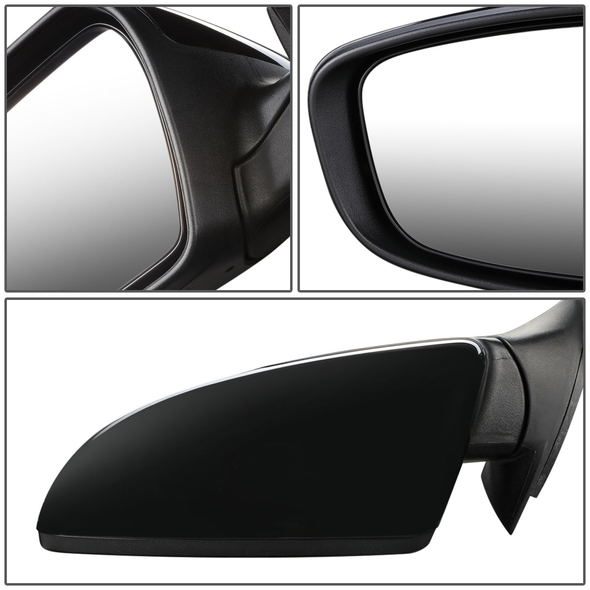 RETROVISOR MIRROR - OEM - 14-16 KIA FORTE, FORTE KOUP - POWERED - HEATED - FOLDING - BLACK MATERIAL - LEFT