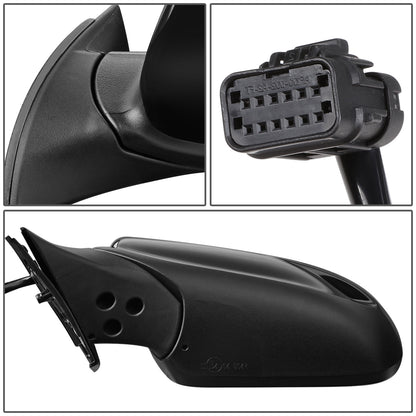 RETROVISOR MIRROR - OEM - 14-16 KIA FORTE, FORTE KOUP - POWERED - HEATED - FOLDING - BLACK MATERIAL - LEFT