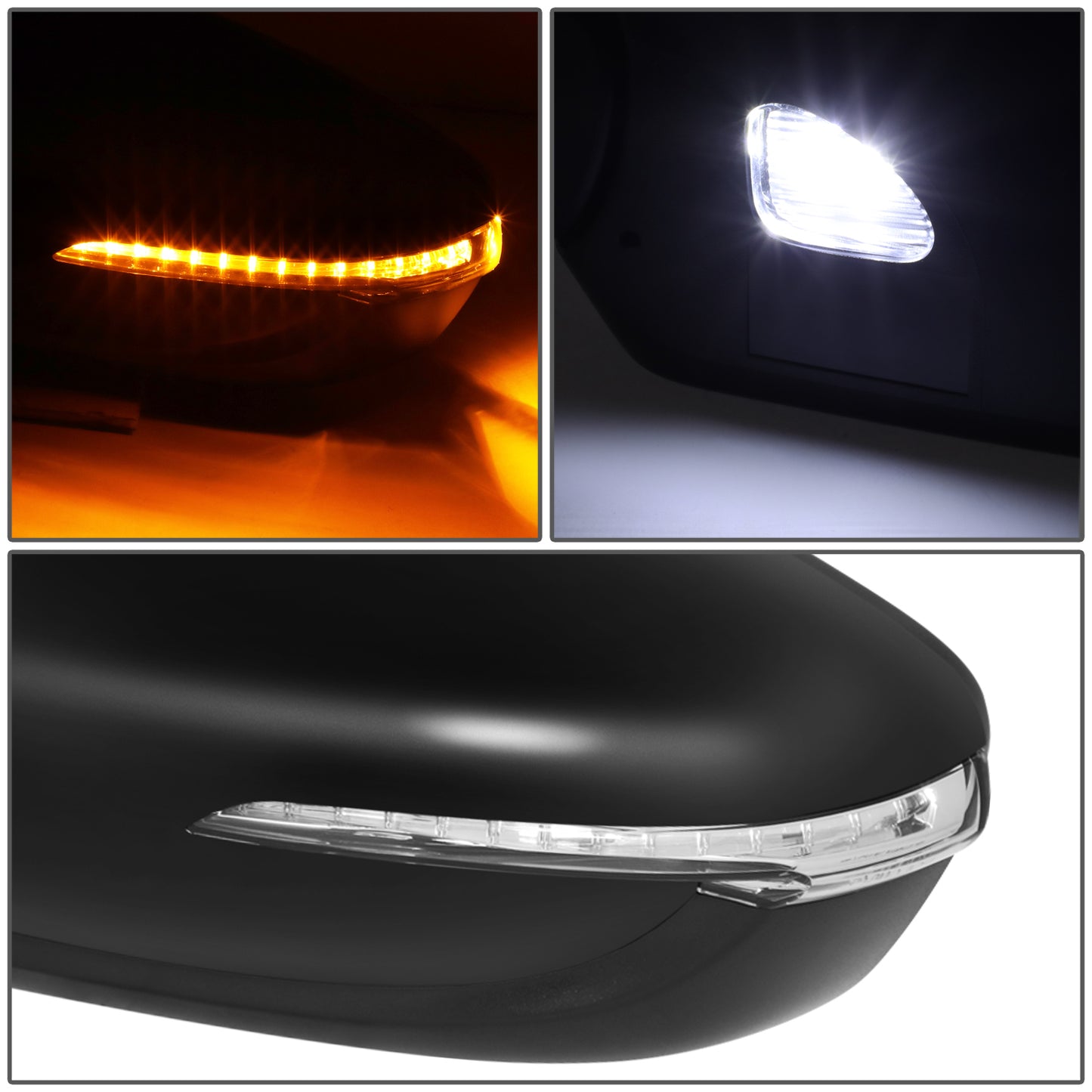 RETROVISOR MIRROR - OE STYLE - KIA FORTE 17-18 - WITH POWER FOLD WITH HEATED GLASS WITH TURN SIGNAL - DRIVER SIDE - PAINT TO MATCH - BLACK