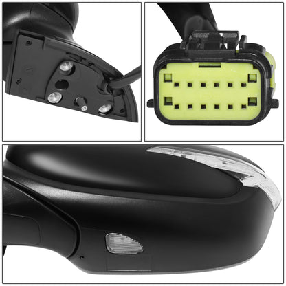 RETROVISOR MIRROR - OE STYLE - KIA FORTE 2017-2018 - WITH POWER FOLD WITH HEATED GLASS WITH TURN SIGNAL WITH BLIND SPOT - DRIVER LEFT SIDE - BLACK