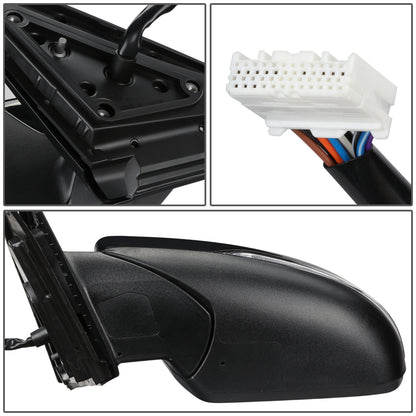 RETROVISOR MIRROR - OEM - 11-15 KIA OPTIMA - POWERED - HEATED - W/ SIGNAL LIGHT - W/ BSD - FOLDING - BLACK MATERIAL - LEFT