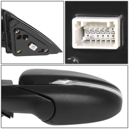 RETROVISOR MIRROR - OE STYLE - KIA FORTE 2019-2021 - WITH POWER WITH HEATED GLASS WITH TURN SIGNAL - DRIVER LEFT SIDE - BLACK