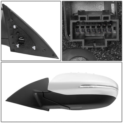 RETROVISOR MIRROR - OE STYLE - KIA OPTIMA 14-15 - WITH POWER FOLD WITH HEATED GLASS WITH TURN SIGNAL WITH BLIND SPOT - CHROME COVER - DRIVER SIDE - SMOOTH - CHROME / BLACK