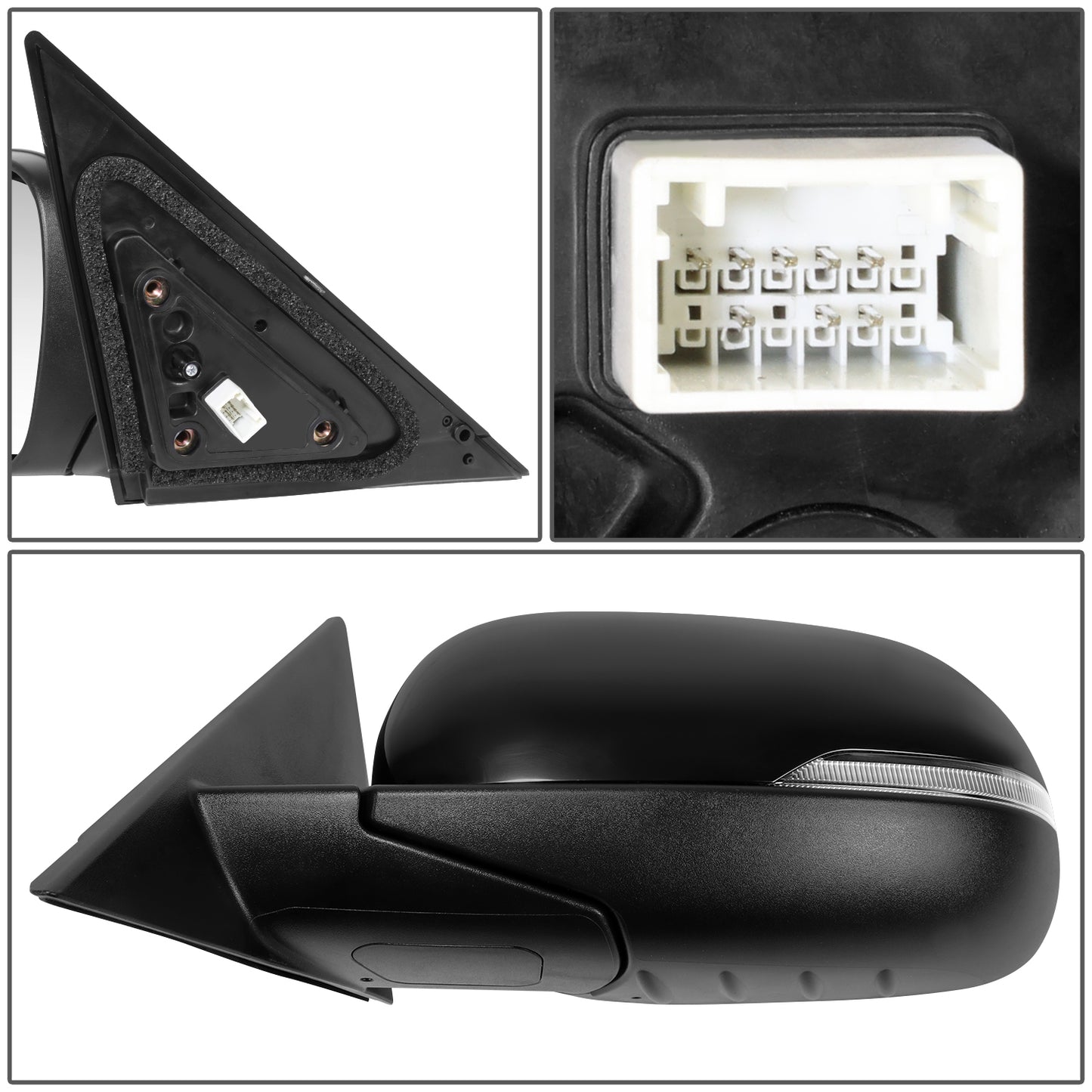 RETROVISOR MIRROR - OE STYLE - KIA SOUL 20-22 - WITH POWER WITH HEATED GLASS WITH TURN SINGAL WITH BLIND SPOT - DRIVER SIDE - PAINT TO MATCH - BLACK