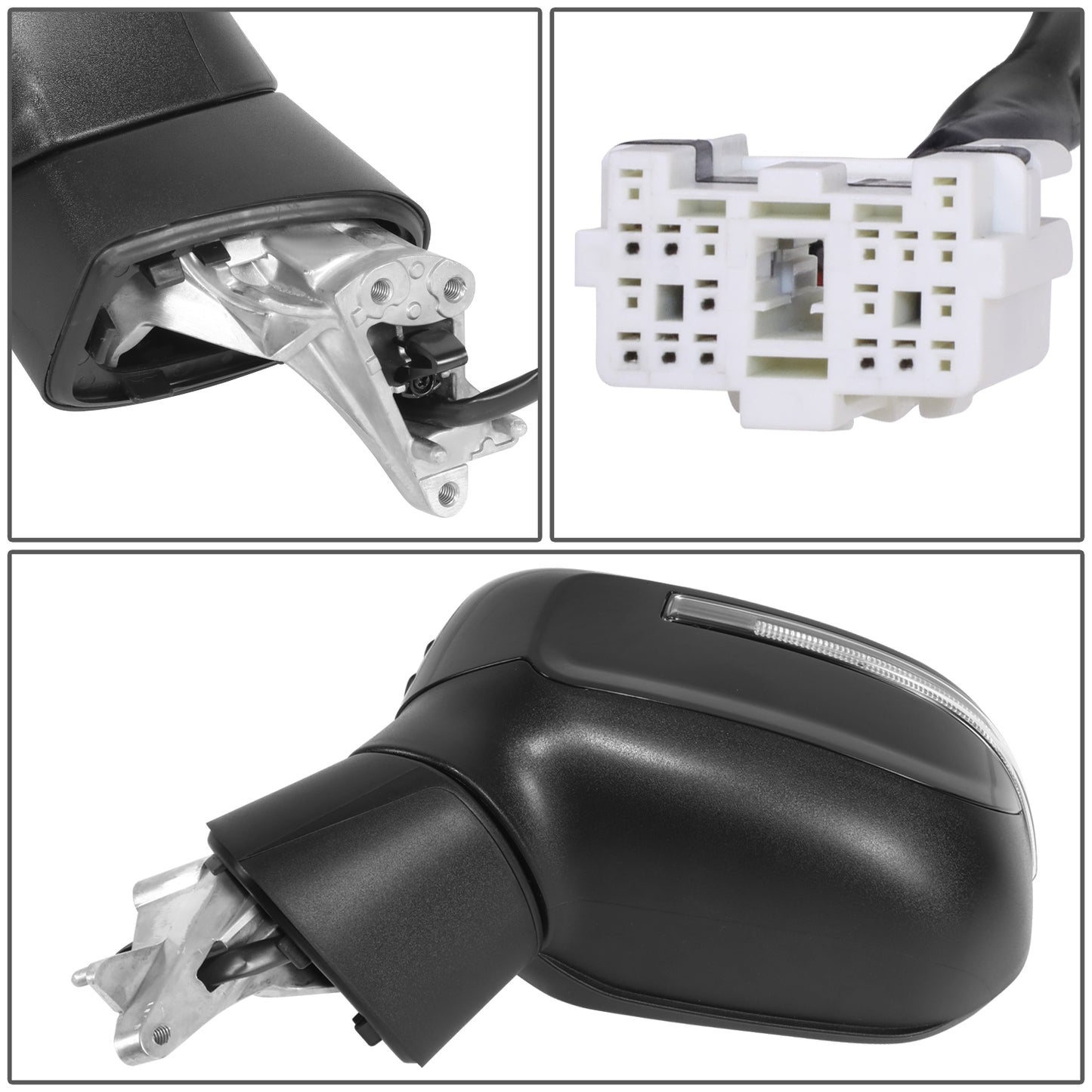 RETROVISOR MIRROR - OE STYLE - KIA TELLURIDE 2020-2024 - WITH POWER WITH HEATED GLASS WITH BLIND SPOT - DRIVER LEFT SIDE - BLACK