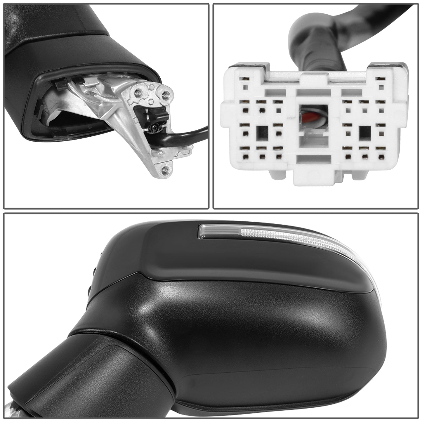 RETROVISOR MIRROR - OE STYLE - KIA TELLURIDE 2020-2024 - WITH POWER FOLD WITH HEATED GLASS WITH BLIND SPOT - DRIVER LEFT SIDE - BLACK