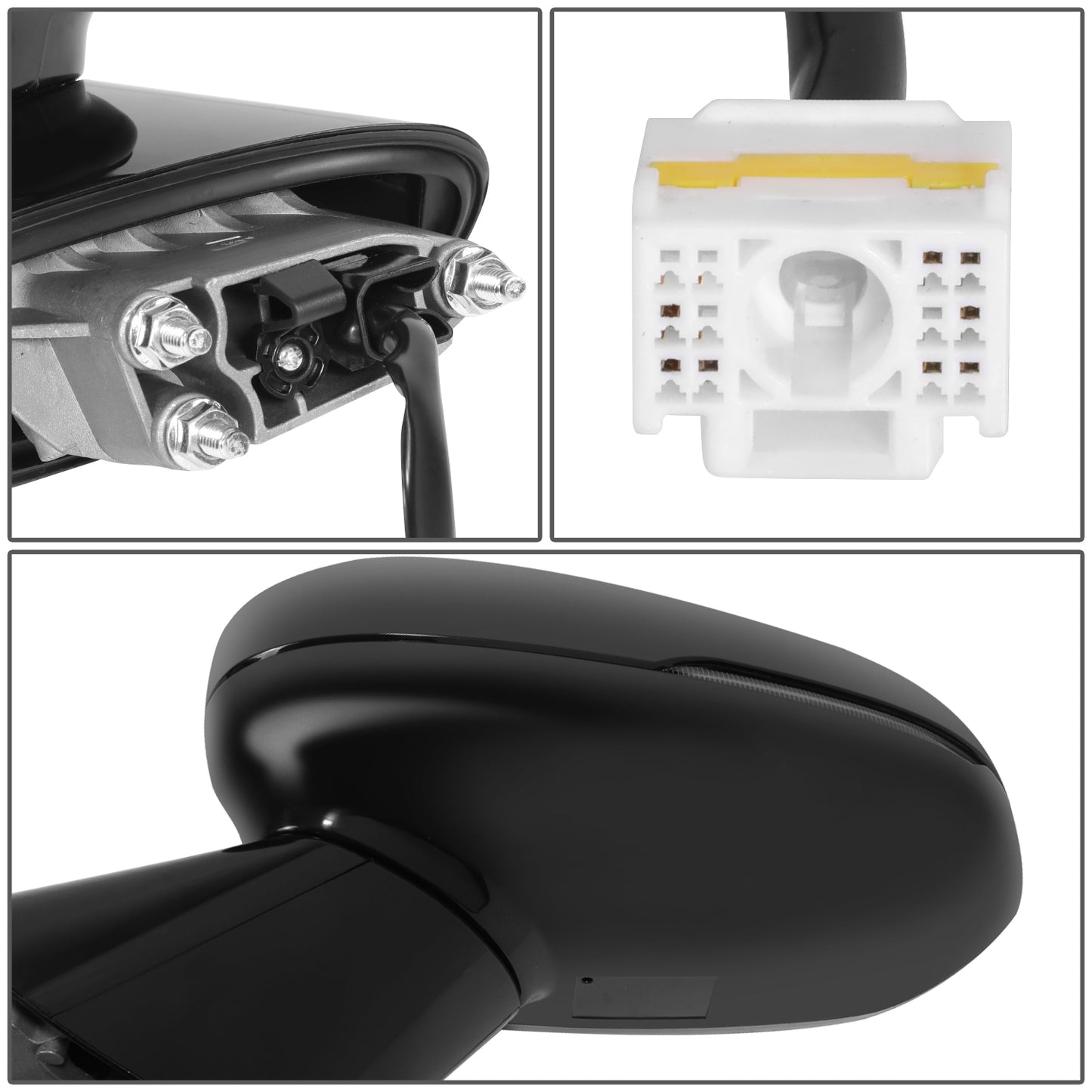 RETROVISOR MIRROR - OE STYLE - KIA K5 21-24 - WITH POWER WITH HEATED GLASS WITH BLIND SPOT WITH TURN SIGNAL - FOR GT - DRIVER SIDE - PAINT TO MATCH - BLACK