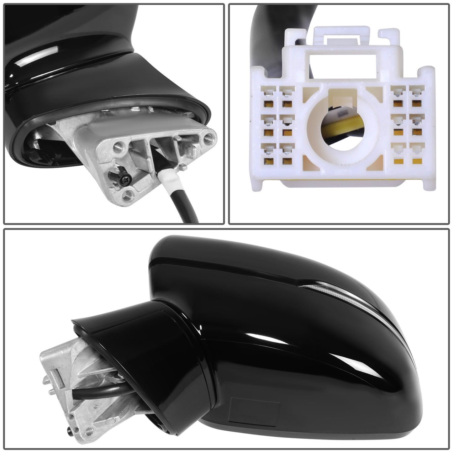 RETROVISOR MIRROR - OE STYLE - KIA SORENTO 2021-2023 - WITH POWER WITH HEATED GLASS WITH BLIND SPOT - DRIVER LEFT SIDE - BLACK