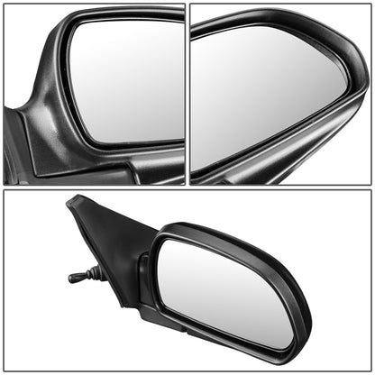 RETROVISOR MIRROR - OEM - 02-04 KIA SPECTRA 1.8L - MANUAL - PAINTABLE - BLACK - RIGHT