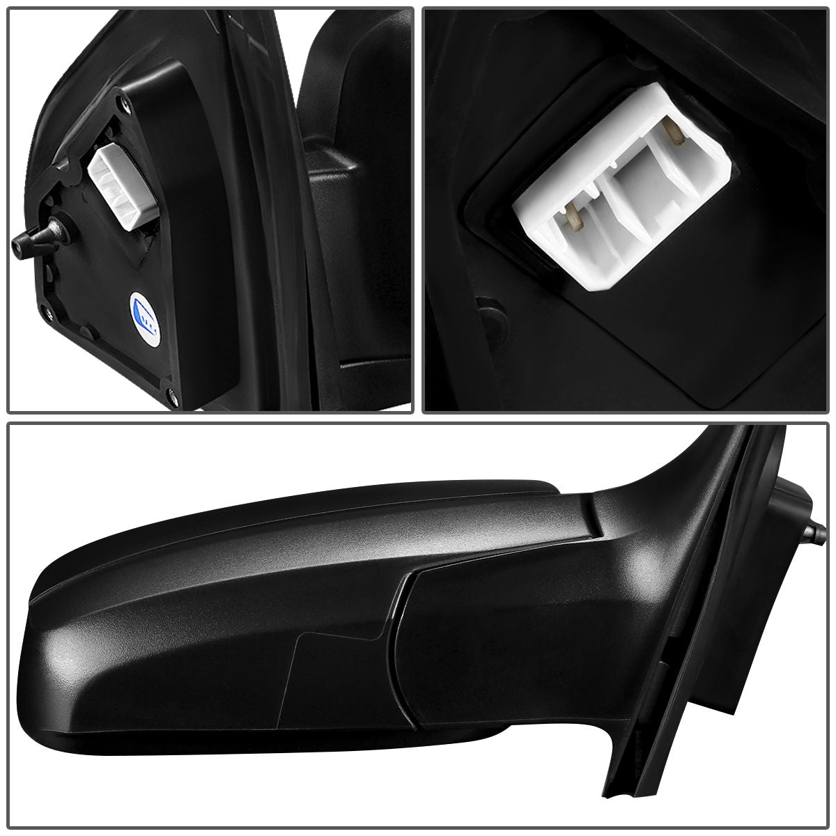 RETROVISOR MIRROR - OEM - 03-09 KIA SORENTO BASE LX - POWERED - HEATED - TEXTURED - BLACK - RIGHT