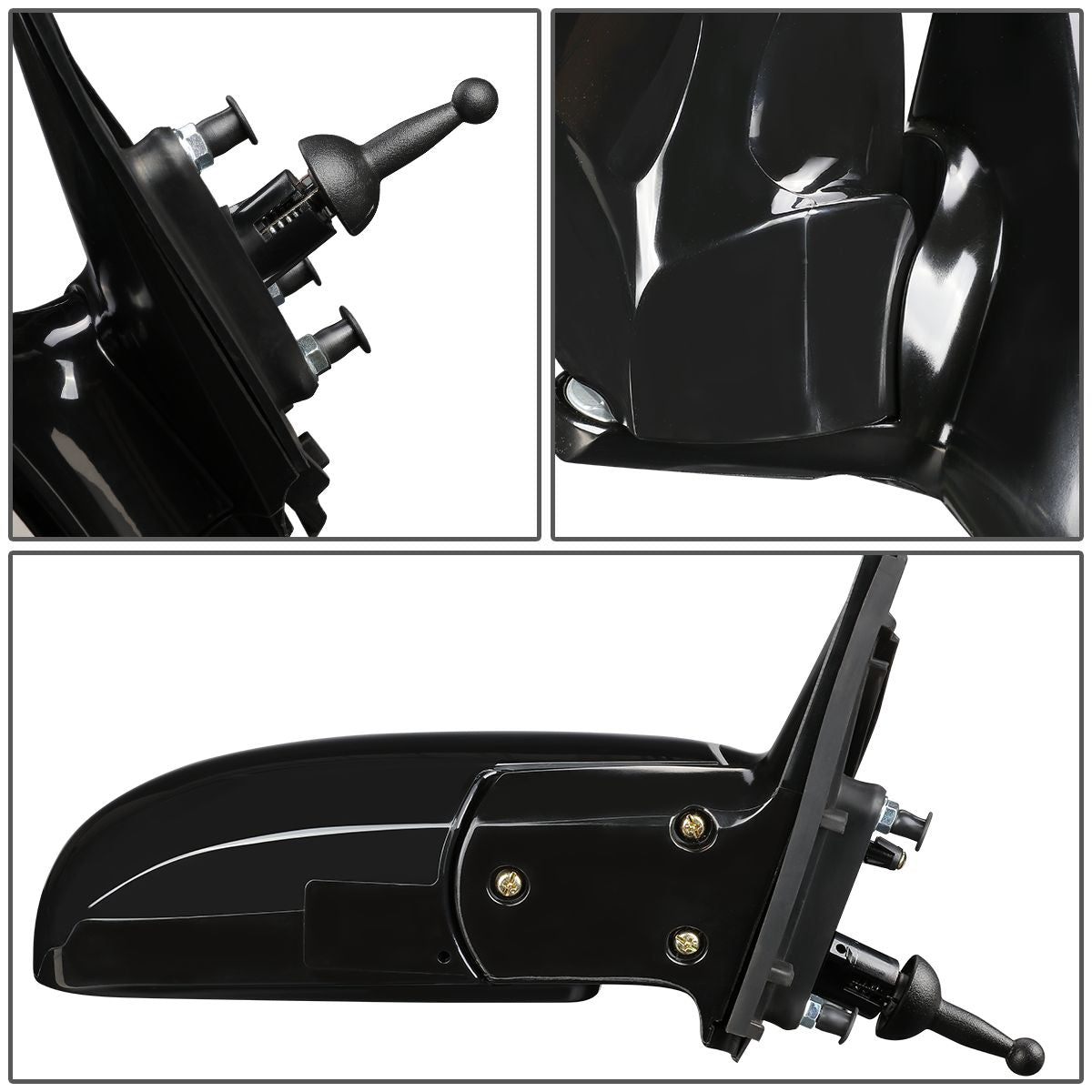 RETROVISOR MIRROR - OEM - 04-09 KIA SPECTRA 2.0L / 05-09 KIA SPECTRA5 - MANUAL - PAINTABLE - BLACK - RIGHT