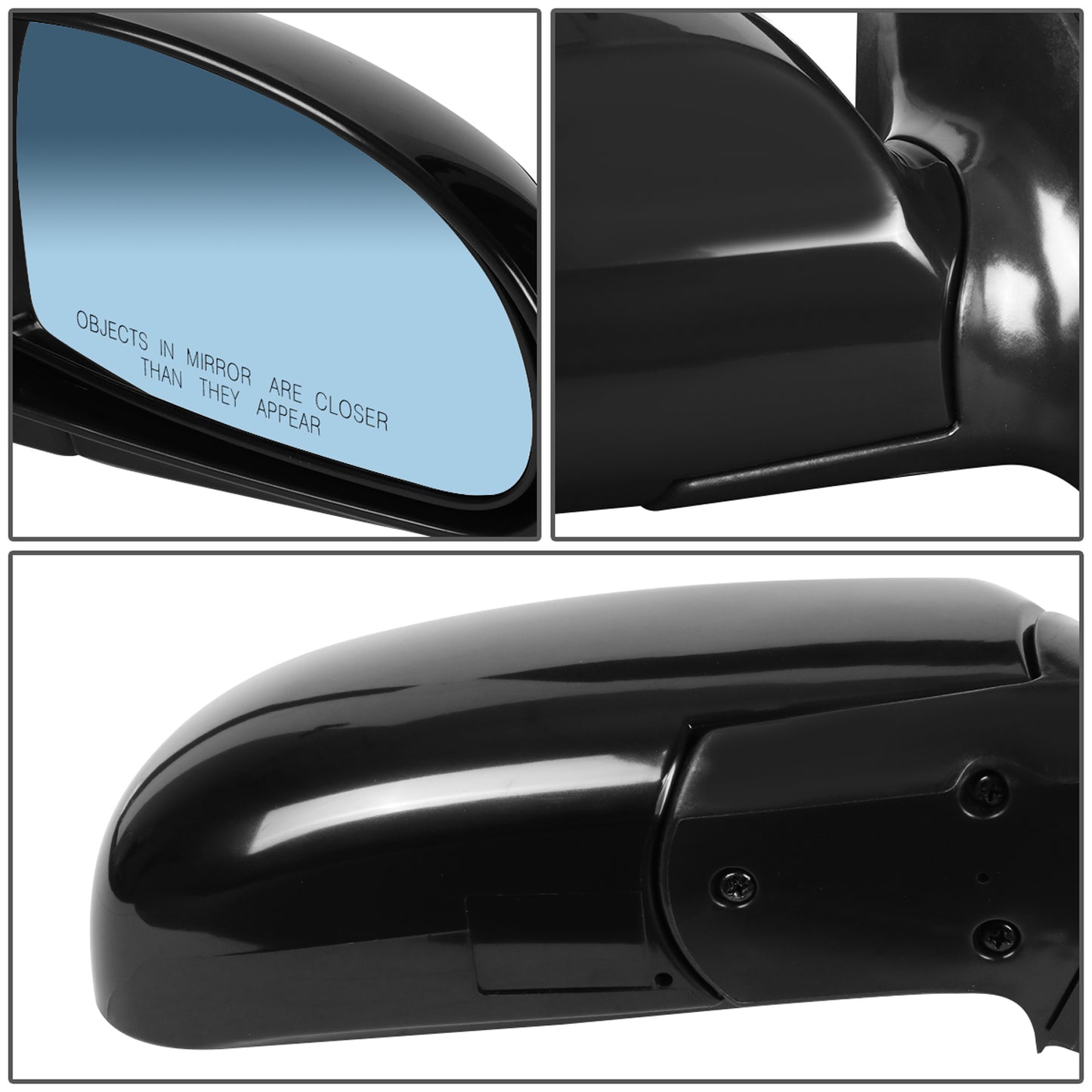 RETROVISOR MIRROR - OEM - 04-09 KIA SPECTRA 2.0L / 05-09 KIA SPECTRA5 - MANUAL - PAINTABLE - BLACK - RIGHT