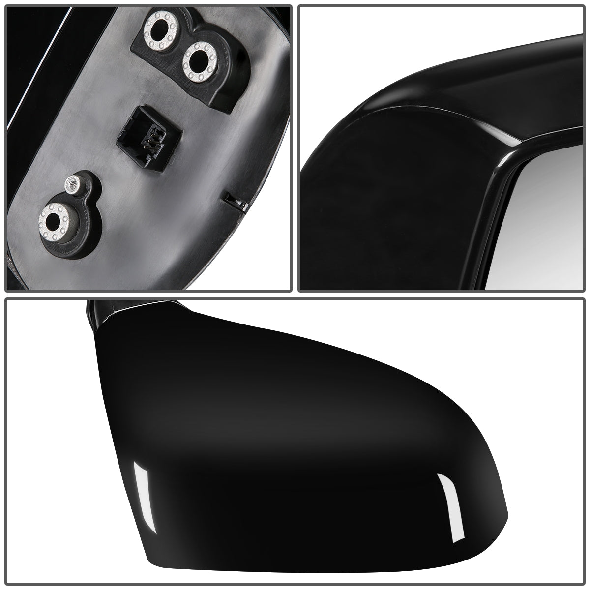 RETROVISOR MIRROR - OEM - 07-12 KIA RONDO - POWERED - PAINTABLE - BLACK - RIGHT