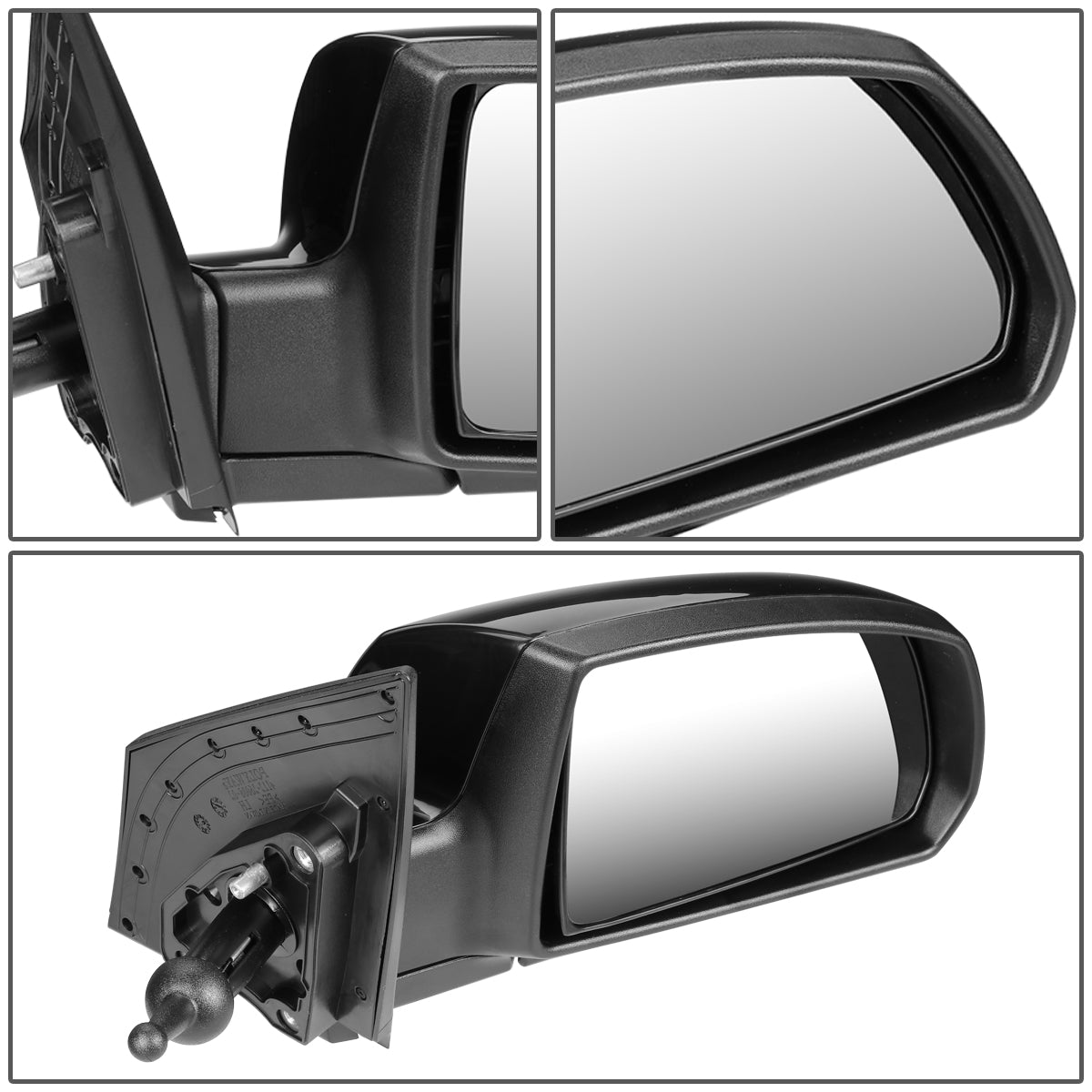 RETROVISOR MIRROR - OEM - 06-09 KIA RIO / 06-09 KIA RIO5 - MANUAL - PAINTABLE - BLACK - RIGHT