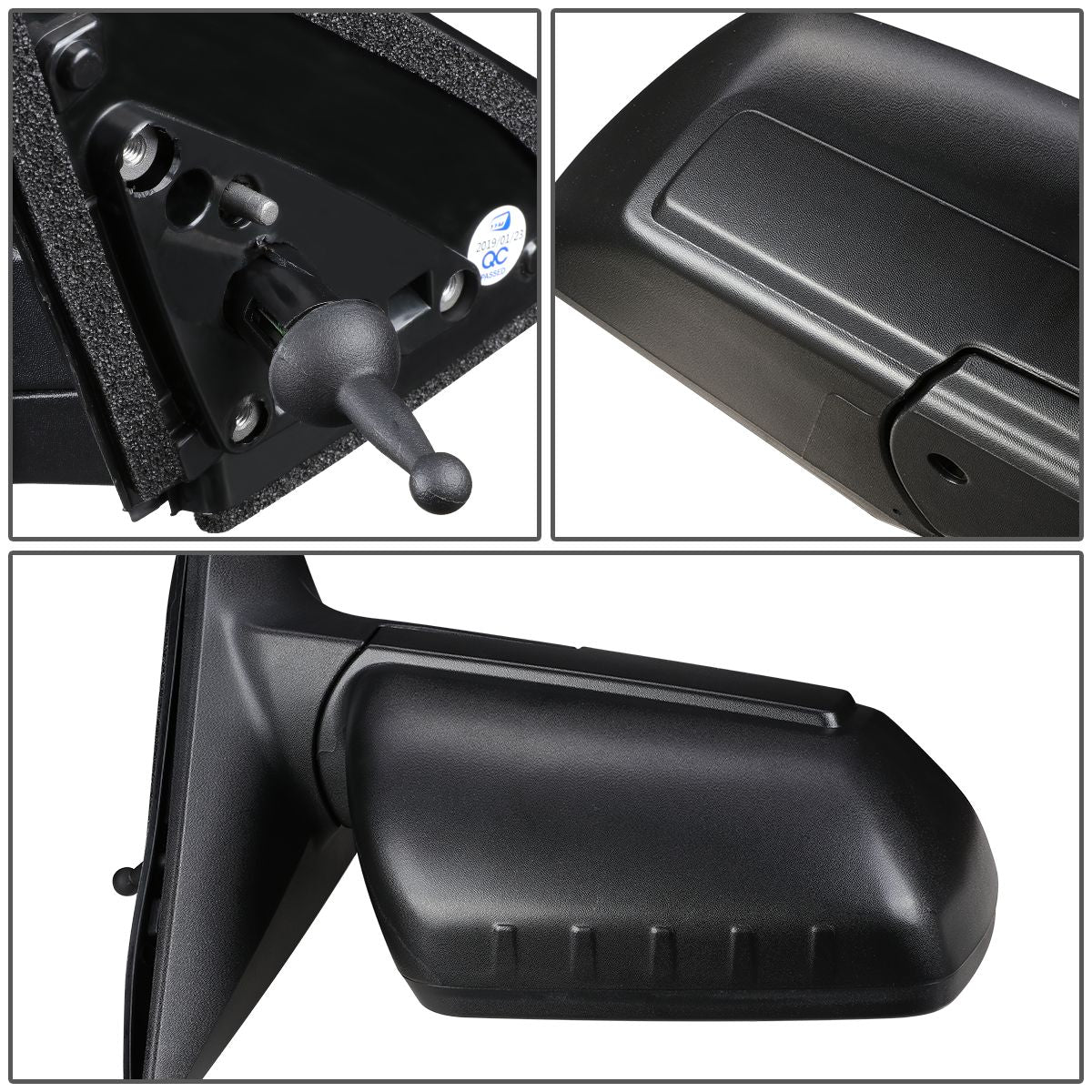 RETROVISOR MIRROR - OEM - 10-11 KIA SOUL - MANUAL - TEXTURED - BLACK - RIGHT