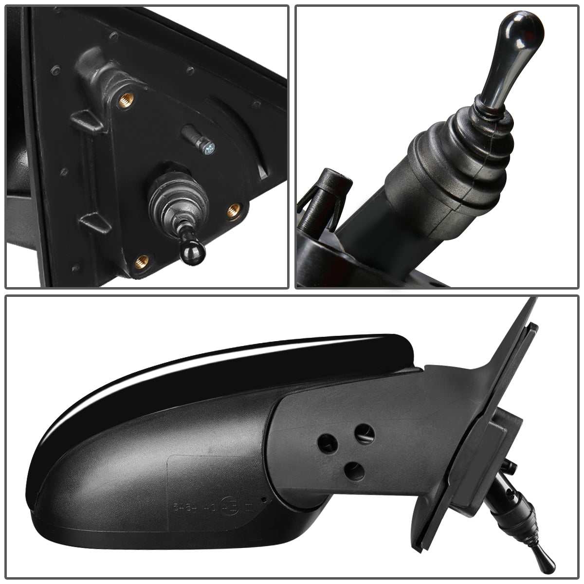 RETROVISOR MIRROR - OEM - 10-13 KIA FORTE - MANUAL - PAINTABLE - BLACK - RIGHT