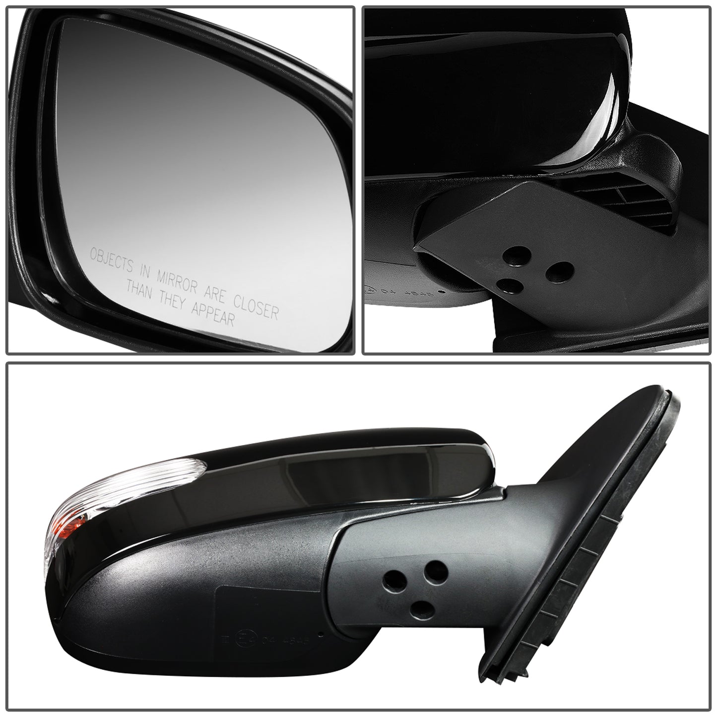 RETROVISOR MIRROR - OEM - 10-13 KIA FORTE - POWERED - HEATED - TEXTURED - BLACK - RIGHT