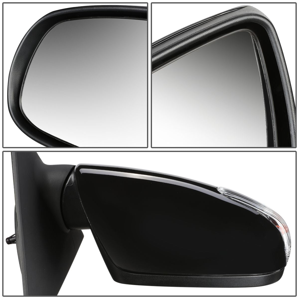 RETROVISOR MIRROR - OEM - 10-13 KIA FORTE KOUP - POWERED - HEATED - TEXTURED - BLACK - RIGHT