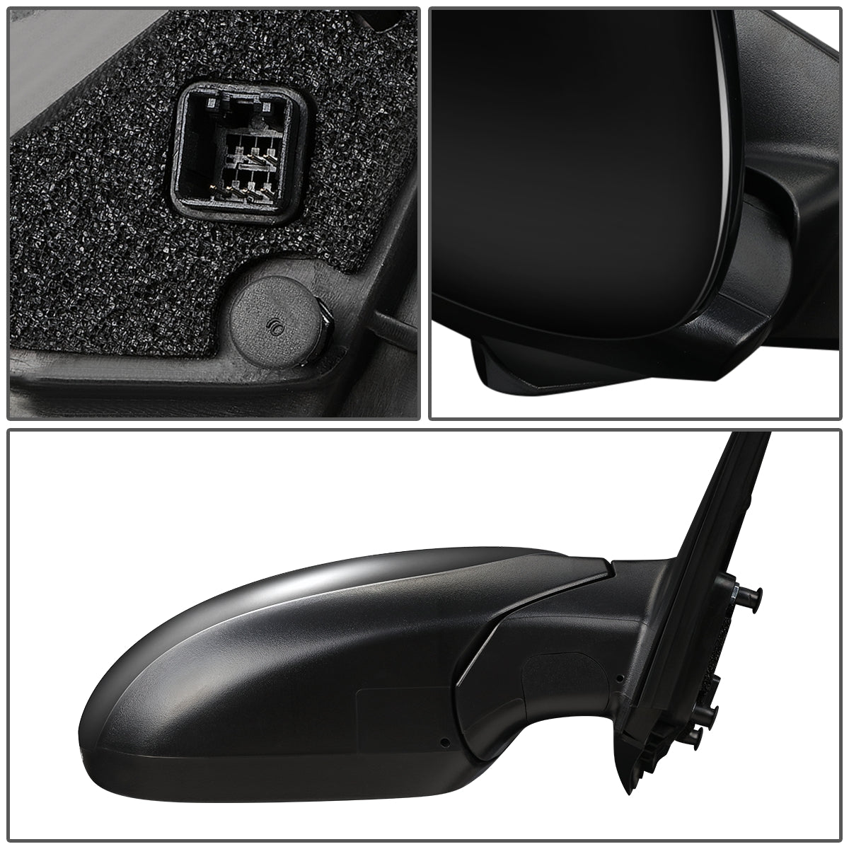 RETROVISOR MIRROR - OEM - 11-15 KIA OPTIMA - POWERED - HEATED - W/ SIGNAL LIGHT - FOLDING - BLACK MATERIAL - RIGHT