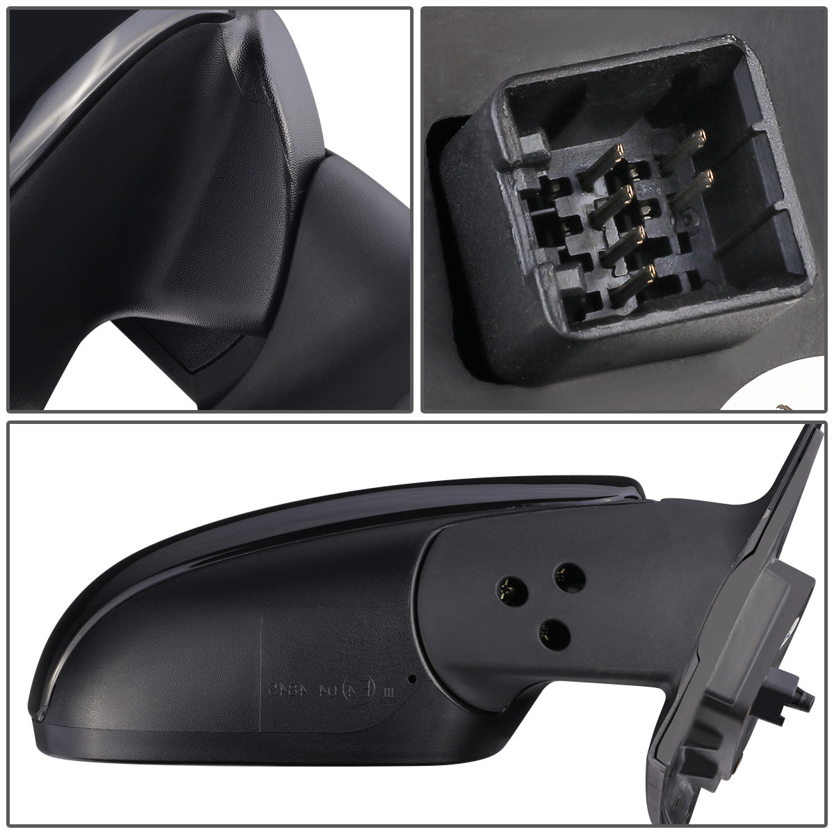 RETROVISOR MIRROR - OEM - 10-13 KIA FORTE, FORTE KOUP - POWERED - HEATED - W/ SIGNAL LIGHT - FOLDING - BLACK MATERIAL - RIGHT