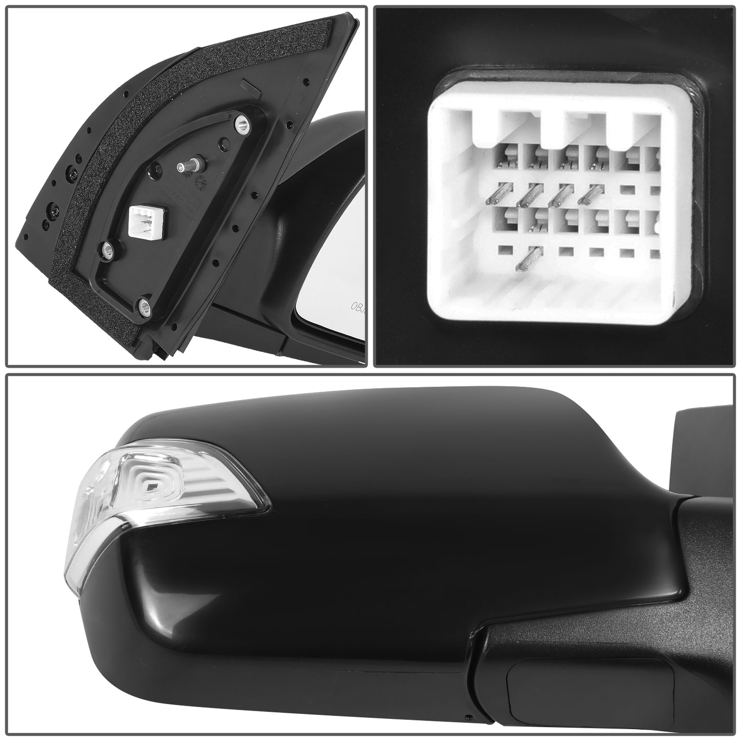 RETROVISOR MIRROR - OE STYLE - KIA SEDONA 2009-2014 - WITH POWER - PASSENGER RIGHT SIDE - BLACK