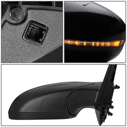 RETROVISOR MIRROR - OEM - 11-15 KIA OPTIMA - POWERED - HEATED - W/ SIGNAL LIGHT - POWER FOLDING - BLACK MATERIAL - RIGHT