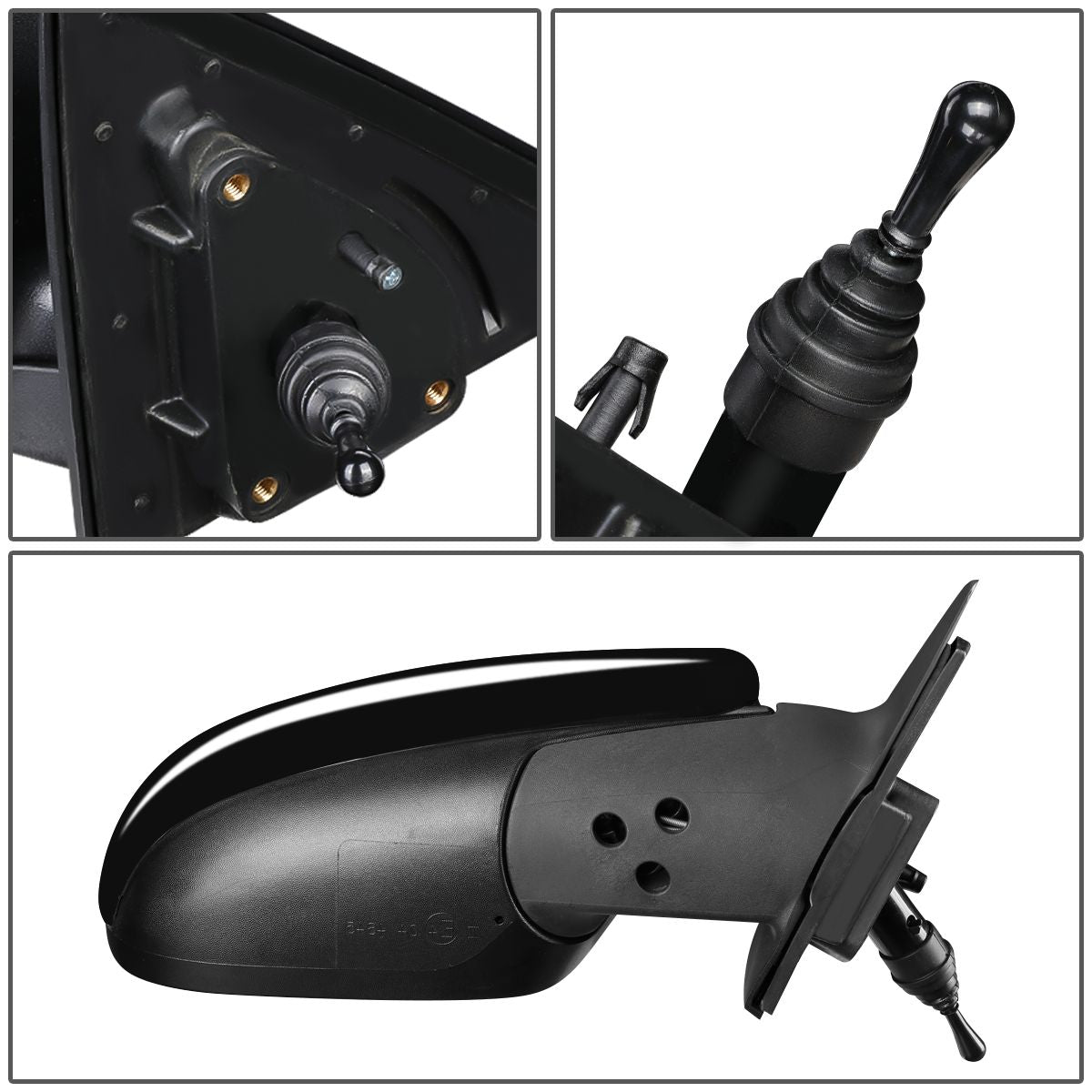 RETROVISOR MIRROR - OEM - 10-13 KIA FORTE KOUP - MANUAL - PAINTABLE - BLACK - RIGHT