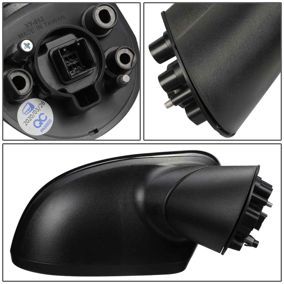 RETROVISOR MIRROR - OEM - 12-15 KIA RIO - POWERED - HEATED - FOLDING - BLACK MATERIAL - RIGHT