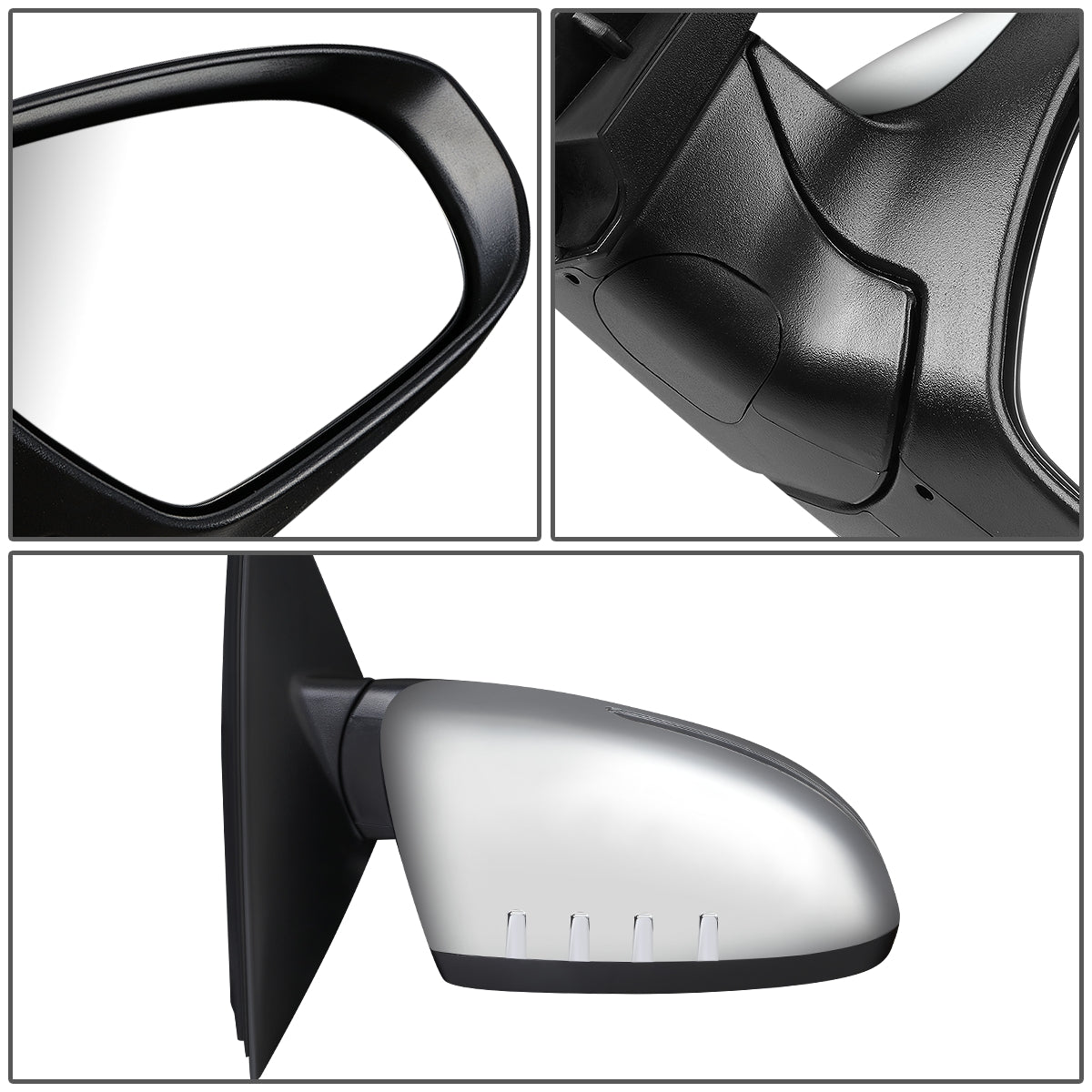 RETROVISOR MIRROR - OEM - 11-15 KIA OPTIMA - POWERED - HEATED - W/ SIGNAL LIGHT - POWER FOLDING - CHROME COVER - RIGHT