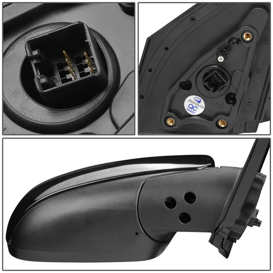 RETROVISOR MIRROR - OEM - 06-11 KIA RIO - POWERED - HEATED - W/ SIGNAL LIGHT - FOLDING - BLACK MATERIAL - RIGHT