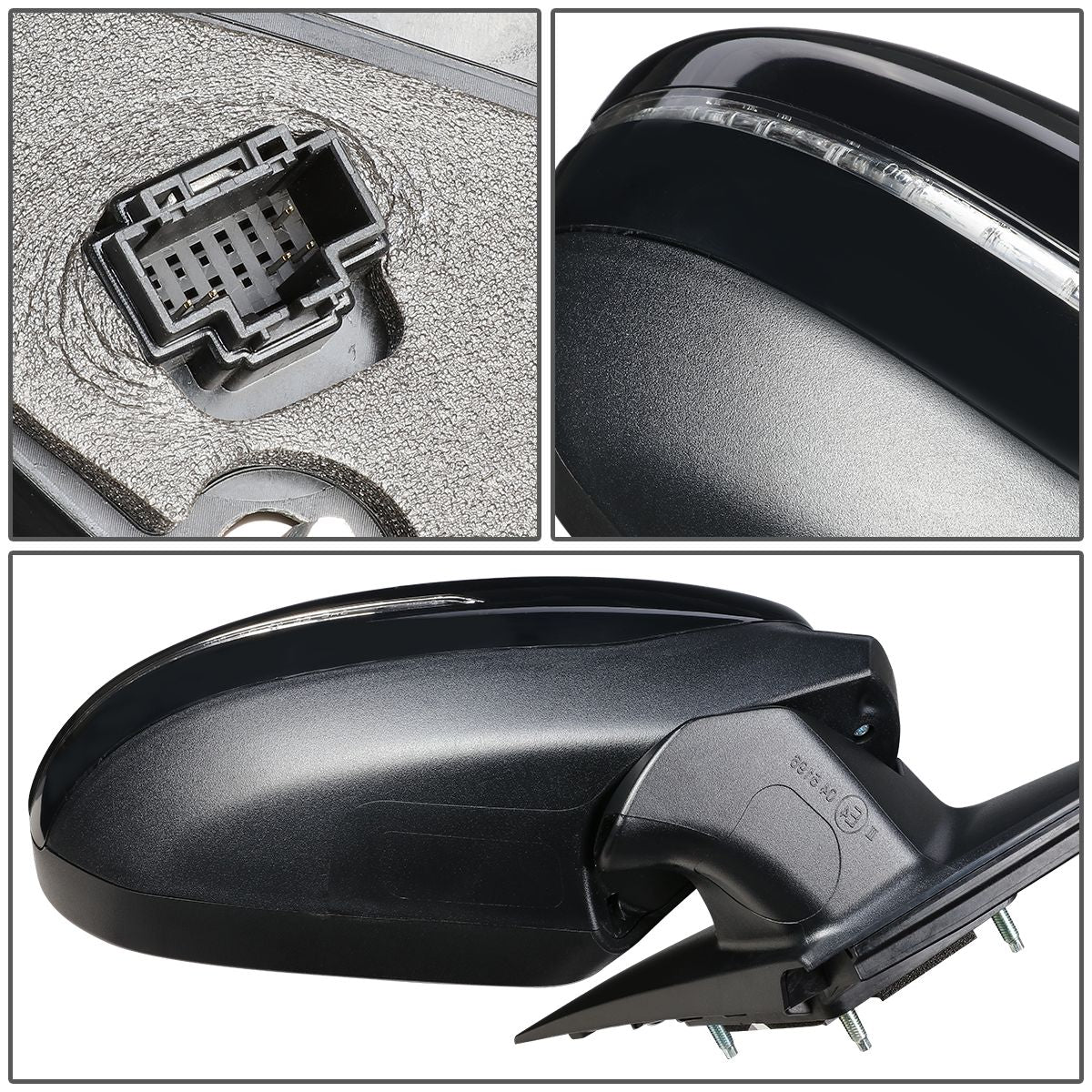 RETROVISOR MIRROR - OEM - 14-15 KIA OPTIMA - POWERED - HEATED - PAINTABLE - BLACK - RIGHT