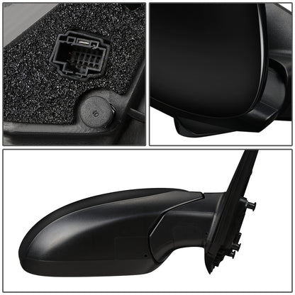 RETROVISOR MIRROR - OEM - 11-15 KIA OPTIMA - POWERED - HEATED - W/ SIGNAL LIGHT - POWER FOLDING - BLACK MATERIAL - RIGHT