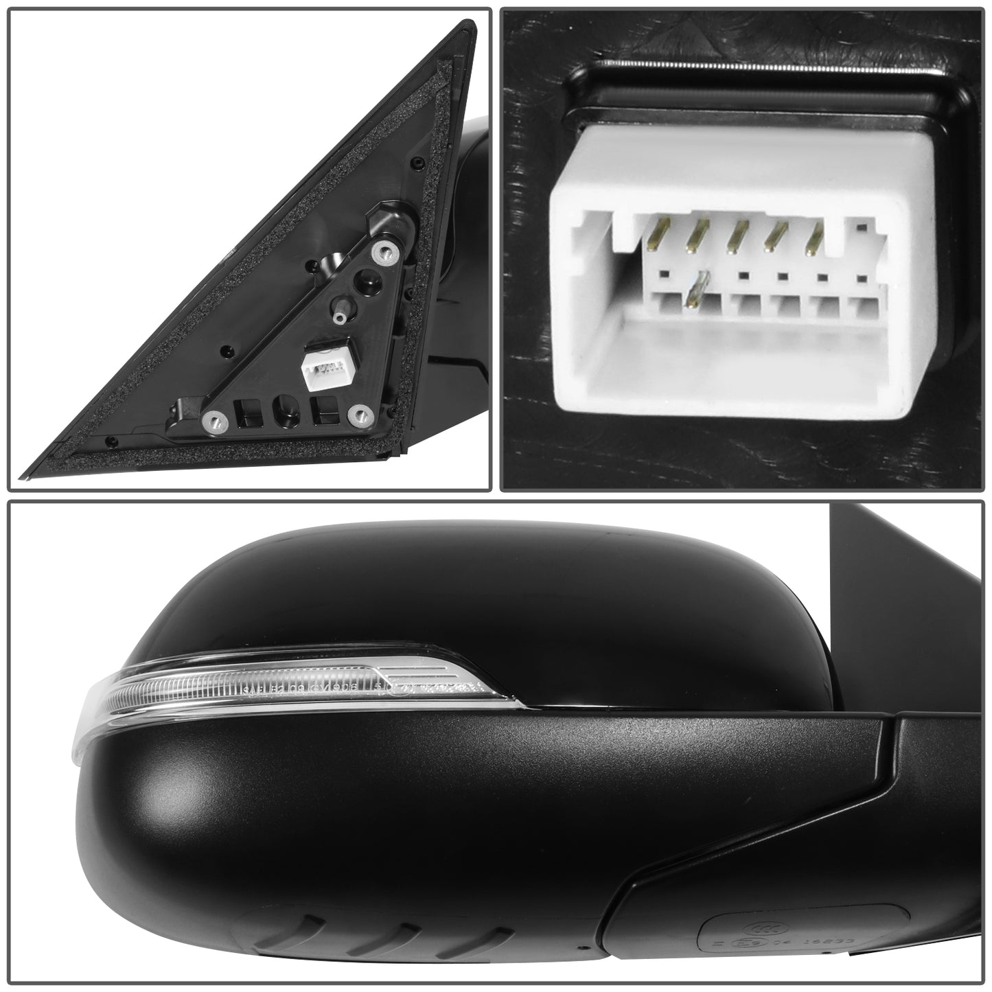 RETROVISOR MIRROR - OE STYLE - KIA SOUL 14-19 - WITH POWER WITH HEATED GLASS WITH TURN SIGNAL - PASSENGER SIDE - PAINT TO MATCH - BLACK