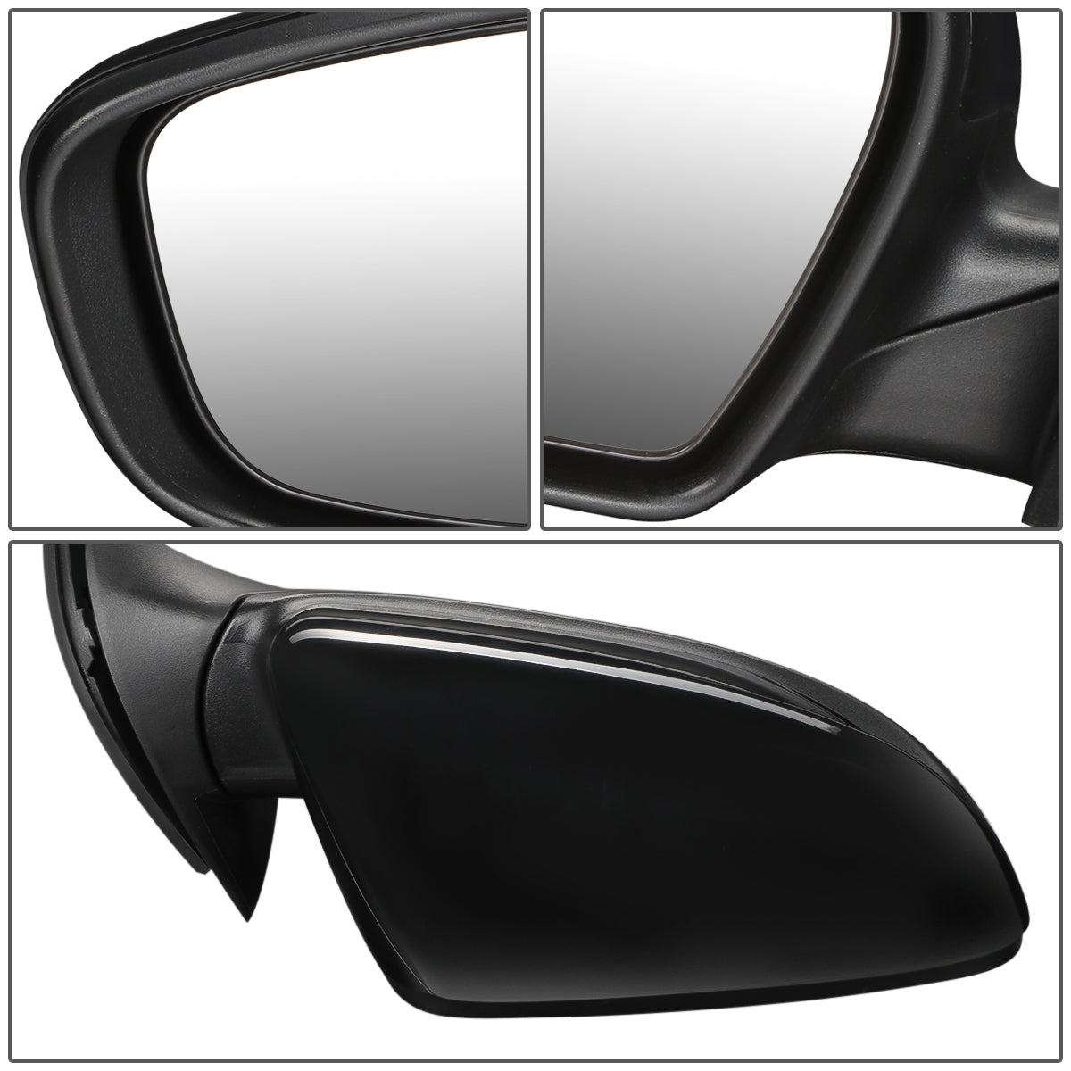 RETROVISOR MIRROR - OEM - 14-16 KIA FORTE, FORTE KOUP - POWERED - HEATED - FOLDING - BLACK MATERIAL - RIGHT