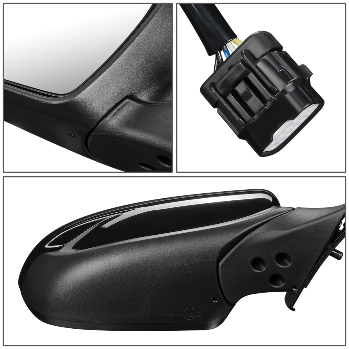 RETROVISOR MIRROR - OEM - 14-16 KIA FORTE, FORTE KOUP - POWERED - HEATED - FOLDING - BLACK MATERIAL - RIGHT