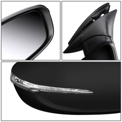 RETROVISOR MIRROR - OEM - 14-16 KIA FORTE, FORTE KOUP - POWERED - HEATED - FOLDING - BLACK MATERIAL - RIGHT